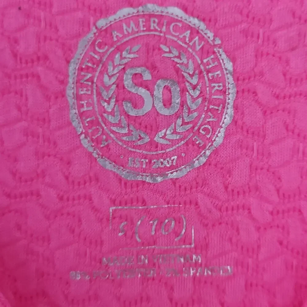 SO Girls Bubblegum Pink Dress Short Sleeve Fit & Flare Size 10 Dress, Textured